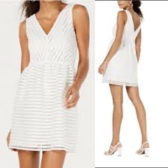 Bar III - Womens Illusion-Stripe Fit & Flare Dress - Size 10 NWT - Picture 5 of 12